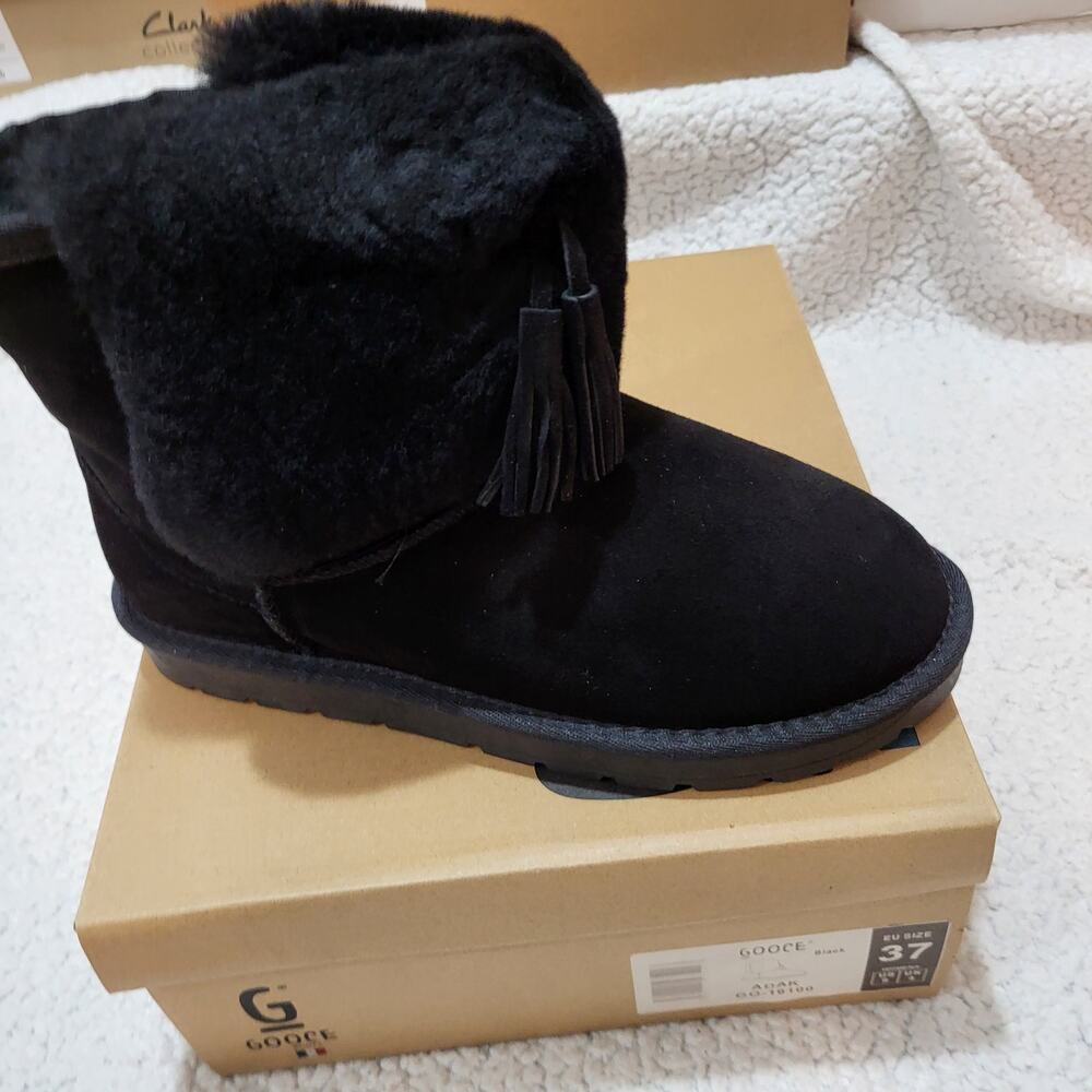 NEW Bayton Women's Adak Cuff Fashion Suede Bootie Black size 6